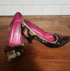 Chanii B Furry Animal Print Heels